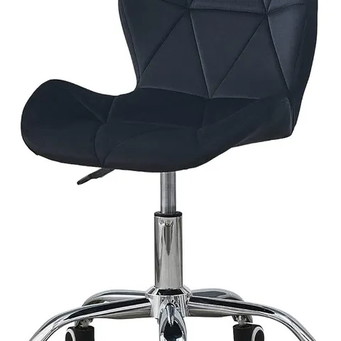 BOXED BLACK VELVET OFFICE CHAIR