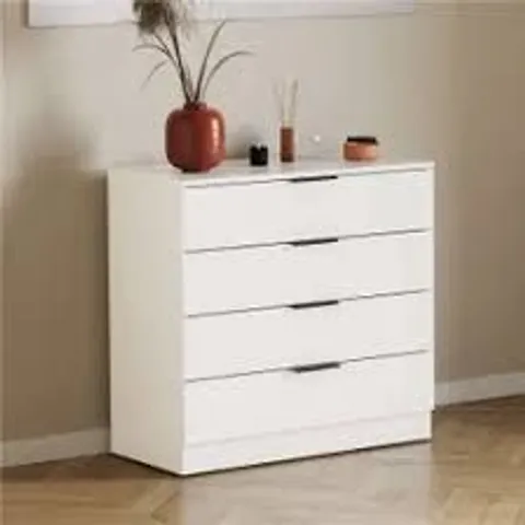 BOXED TREGA 4 DRAWER CHEST - WHITE (1 BOX)
