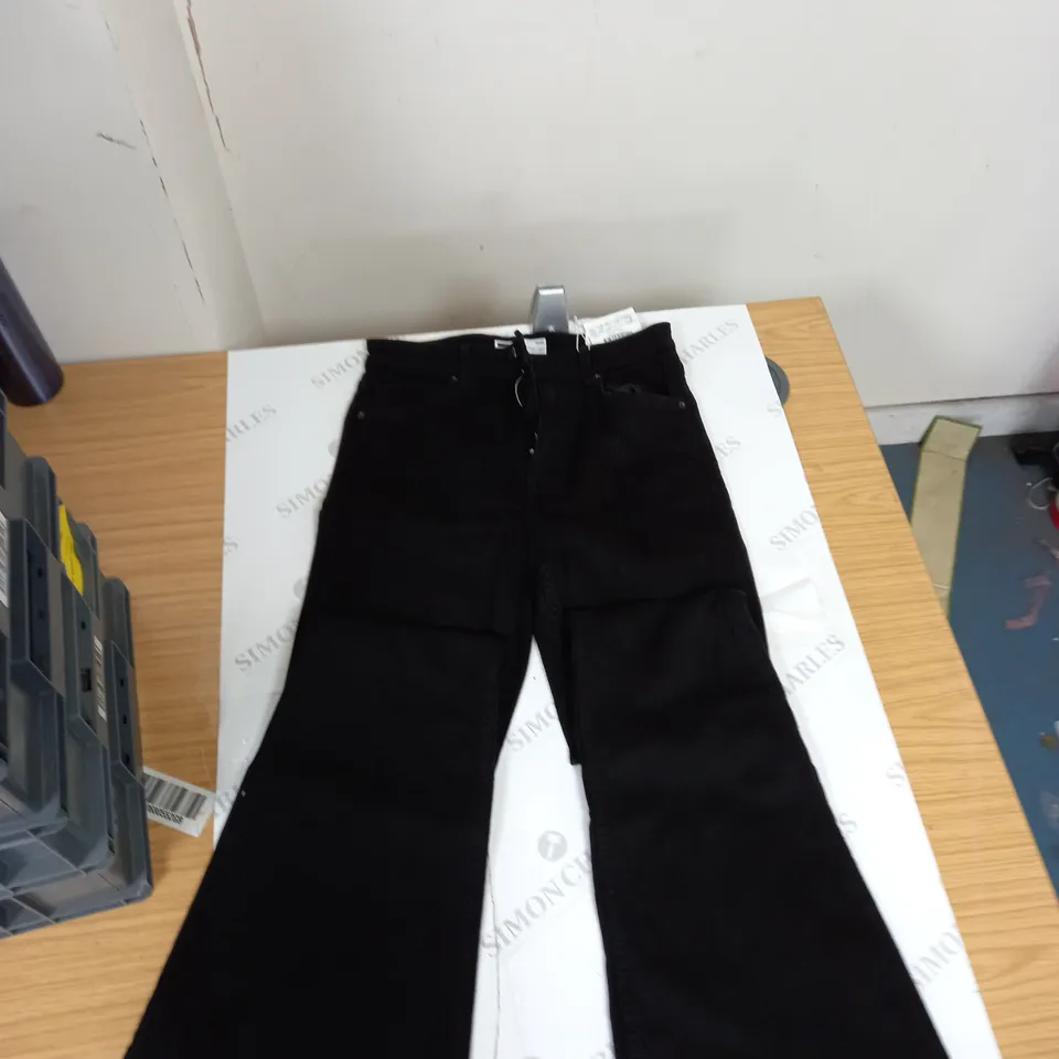 BLACK BERSHKA FLARED JEANS SIZE 38