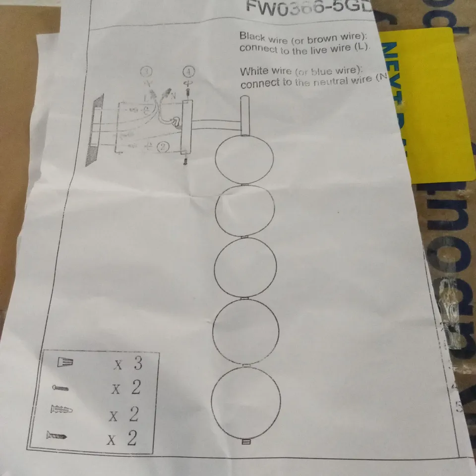 BOXED 5-LIGHT LED WALL SCONCE (1 BOX)