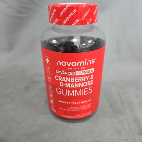 novomins nutrition advanced formula cranberry & d-mannose gummies strawberry (60 gummies)