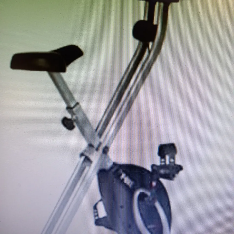 ULTRASPORT FOLDABLE EXERCISE BIKE WITH HAND PULSE SENSORS - BLUE AND WHITE - COLLECTION ONLY