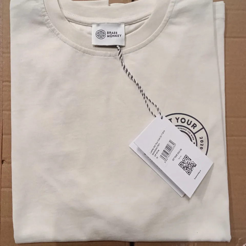 BRAND NEW BRASS MONKEY T-SHIRTS - OFF WHITE SIZE MEDIUM APPROXIMATELY 35