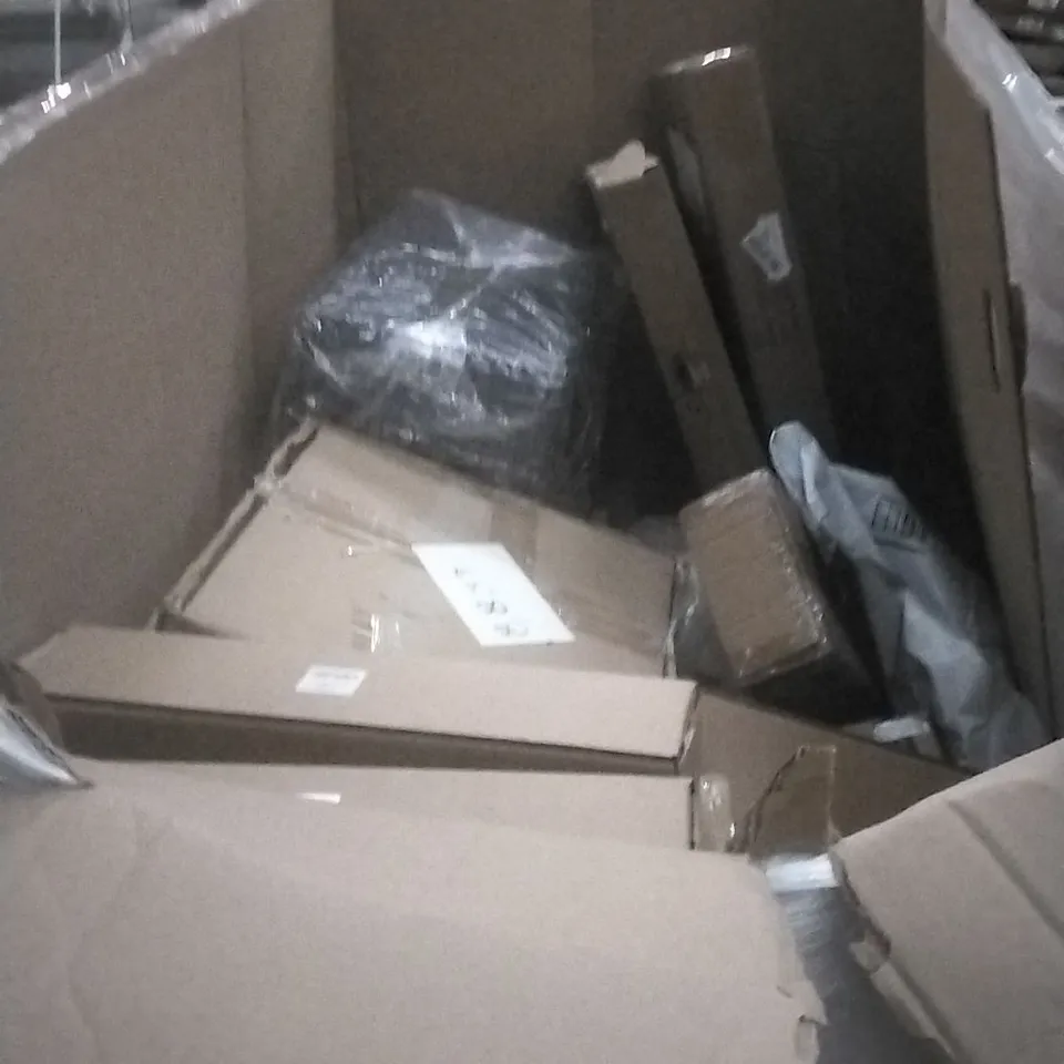 PALLET OF ASSORTED ITEMS INCLUDING, MOTORCYCLE HELMET, KEJECTOR POPUP YENT, M DESIGN PLANTER AND GARDEN ORNAMENT