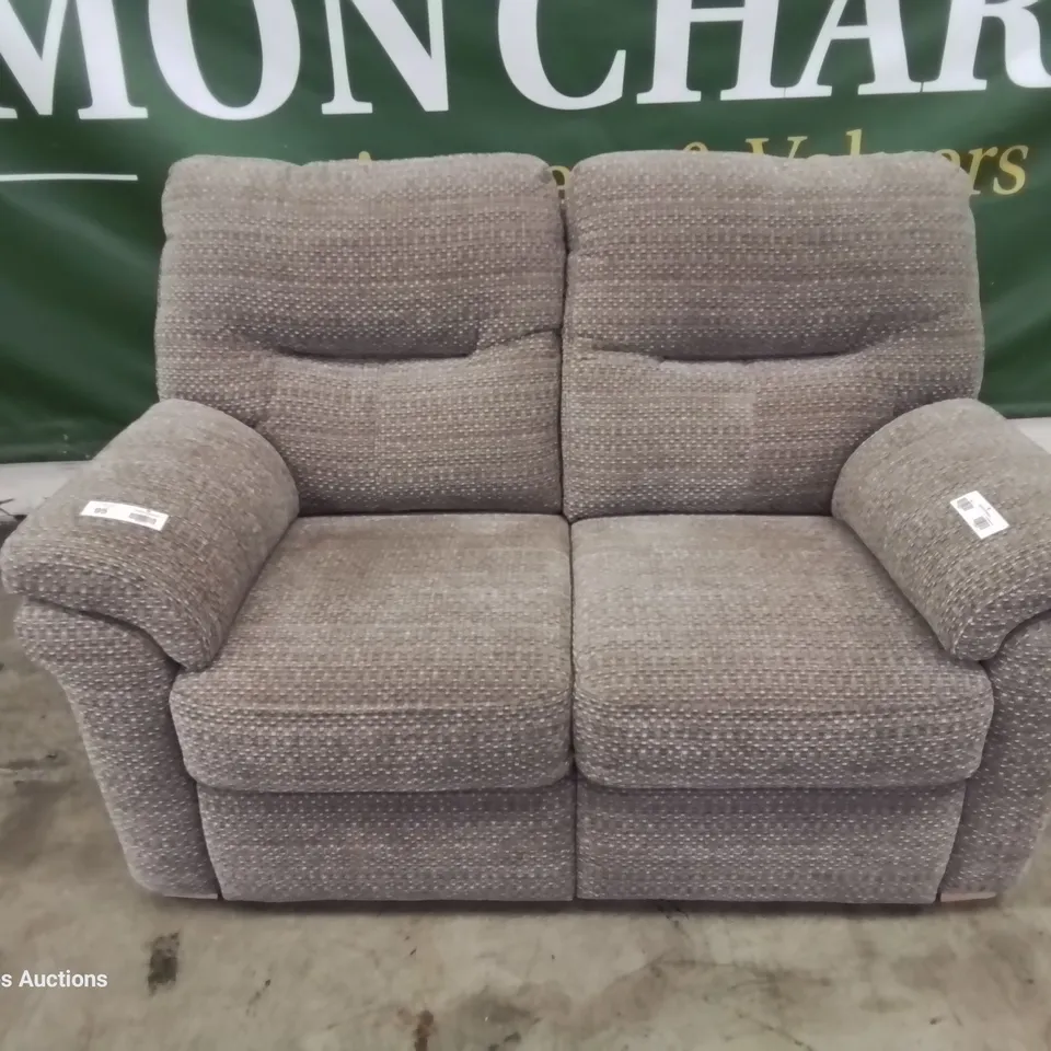 QUALITY BRITISH DESIGNER & MANUFACTURED G PLAN SEATTLE TWO SEATER SOFA HOPSACK GREY FABRIC