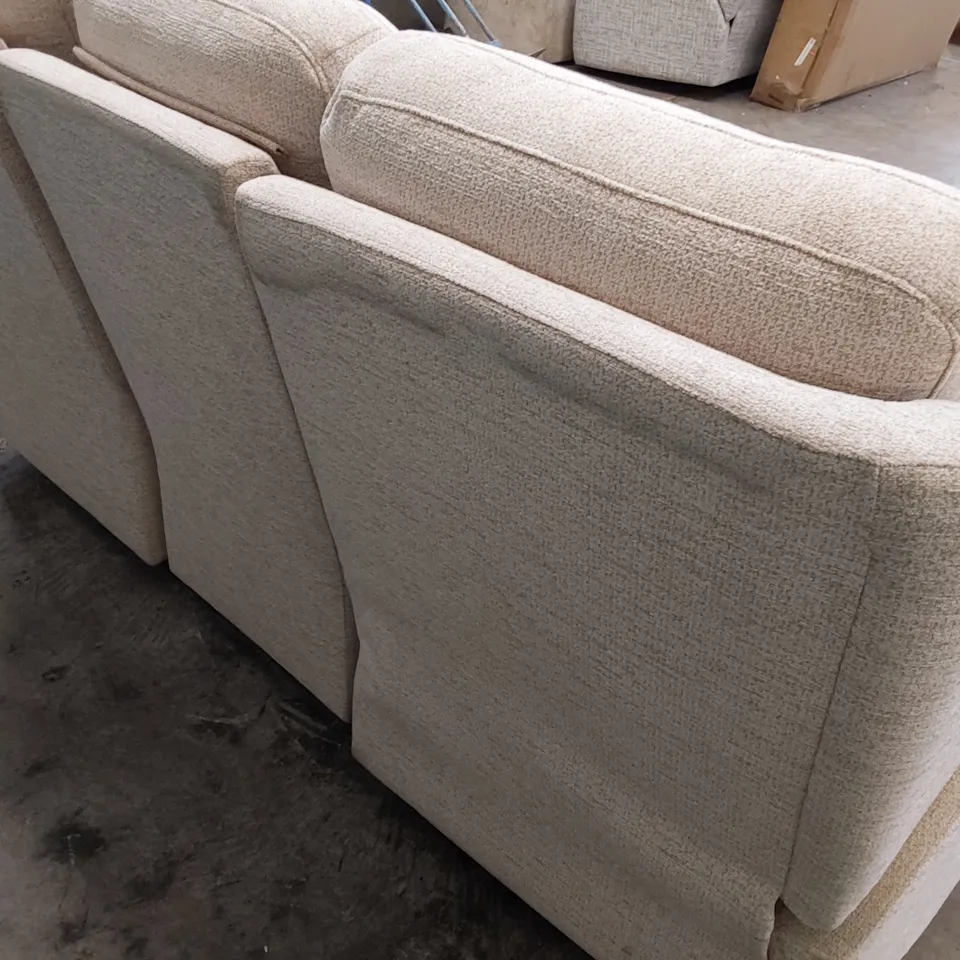 QUALITY BRITISH DESIGNER G PLAN KINGSBURY POWER RECLINING THREE SEATER SOFA BOUCLE OYSTER FABRIC