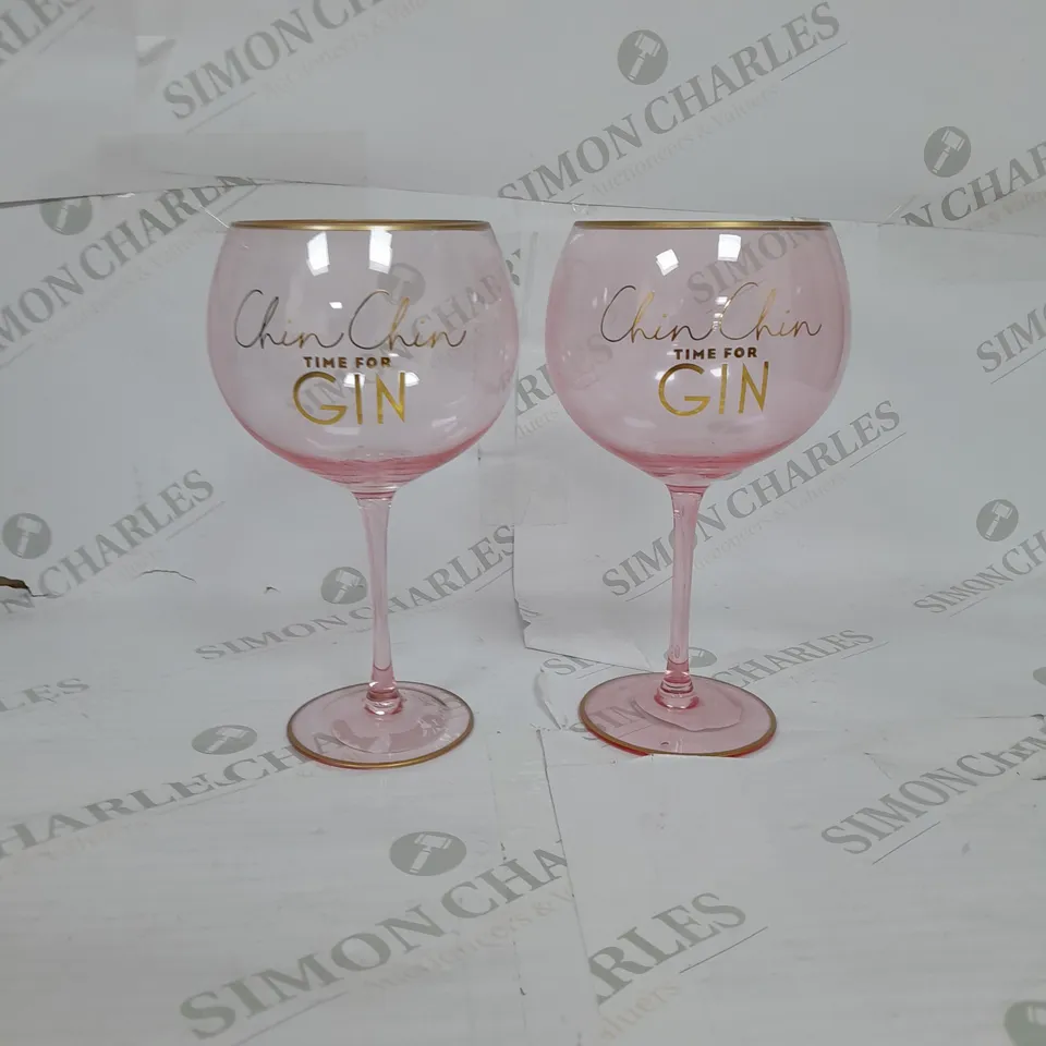 BOX OF 24 PLASTIC PINK GIN GLASSESS