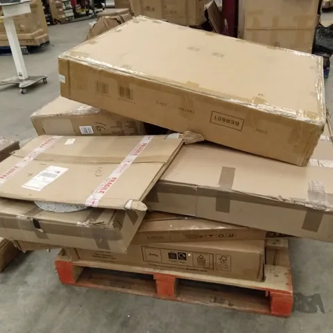 PALLET OF ASSORTED INCOMPLETE FURNITURE PARTS AND PIECES