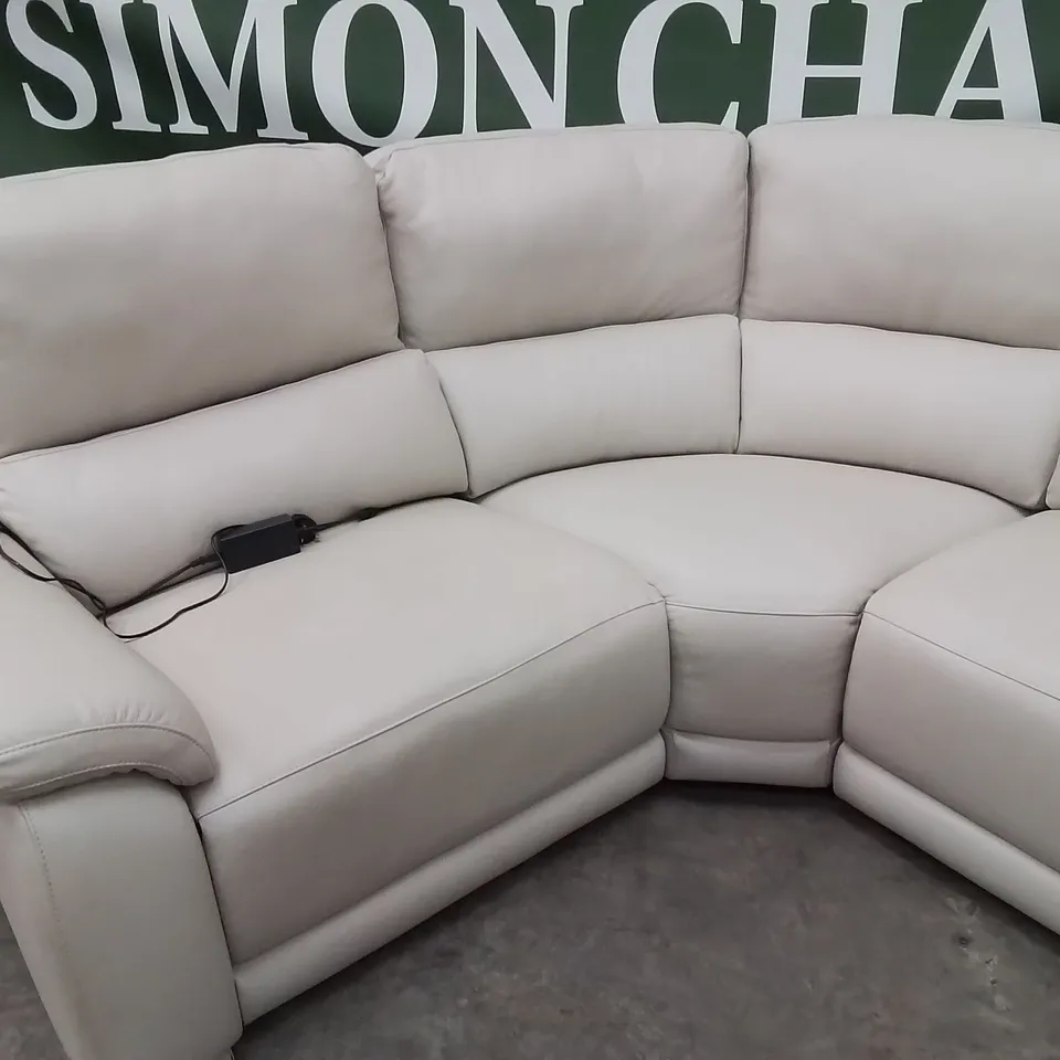 QUALITY DESIGNER ITALIAN MADE DEGANO LEATHER UPHOLSTERED ELECTRIC RECLINING CORNER SOFA