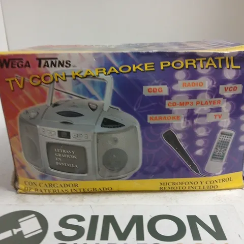 PORTABLE KARAOKE SYSTEM WITH MICROPHONE – BOXED