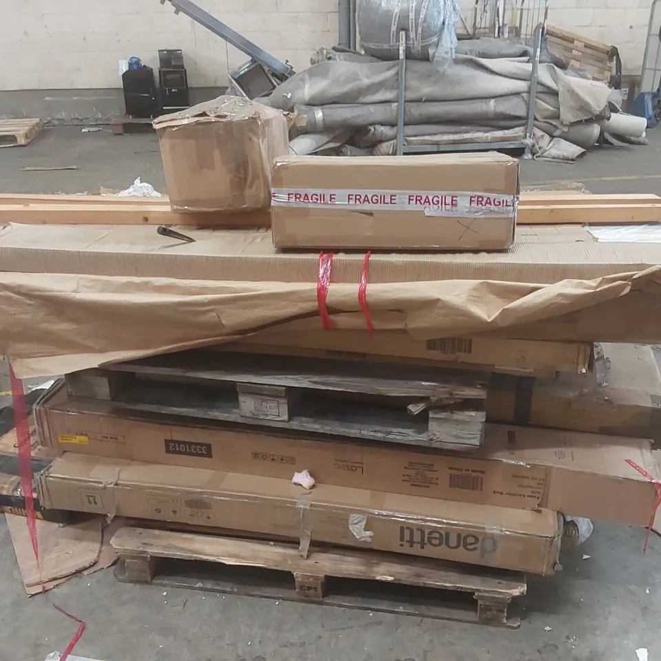 PALLET CONTAINING A LARGE QUANTITY OF ASSORTED FURNITURE PARTS