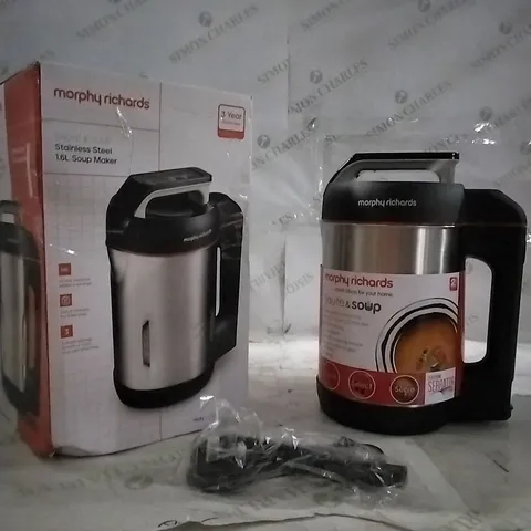 BOXED MORPHY RICHARDS SAUTE AND SOUP STAINLESS STEEL 1.6L SOUP MAKER