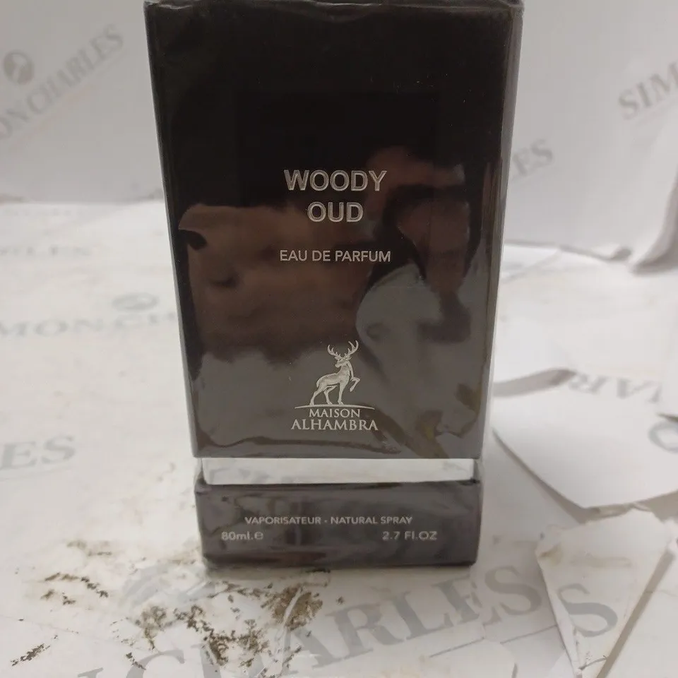 BOXED WOODY OUD EAU DE PARFUM MAISON ALHAMBRA 80ML