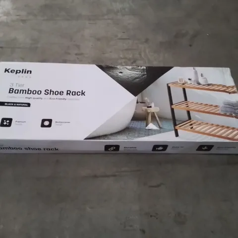 BOXED KEPLIN 3 TIER BAMBOO SHOE RACK