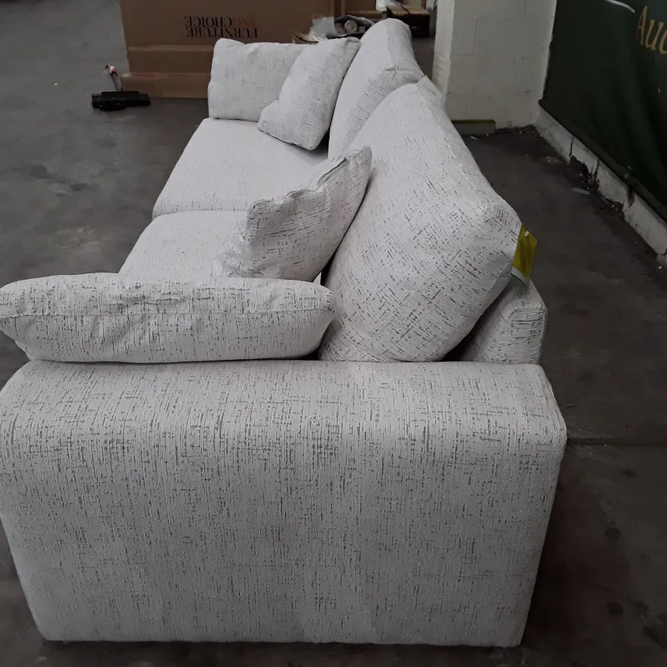 QUALITY DESIGNER AMY 4 SEATER SOFA - CHALK FABRIC 