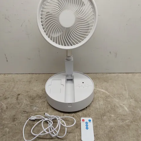 BOXED BELL & HOWELL OSCILLATING FOLDING RECHARGEABLE FAN IN WHITE