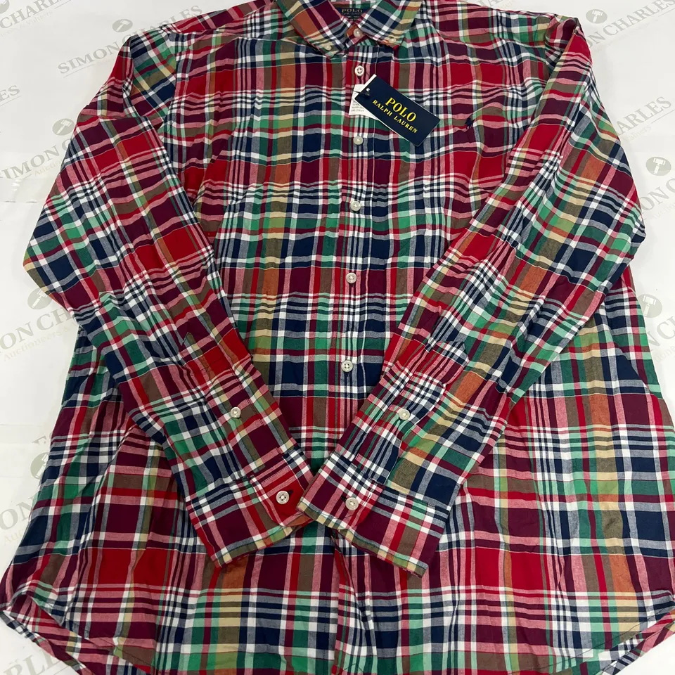 POLO RALPH LAUREN CHECK SHIRT IN MULTICOLOUR SIZE LARGE