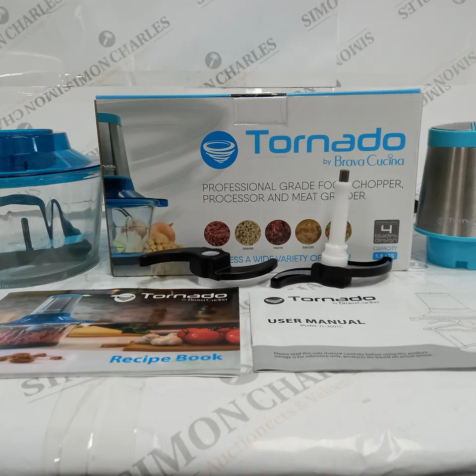 BOXED TORNADO BY BRAVA CUCINA PROFESSIONAL FOOD CHOPPER, PROCESSOR AND MEAT GRINDER