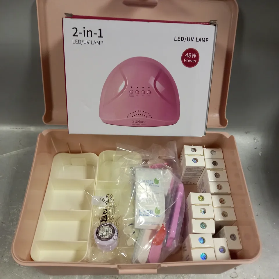 UV GEL NAIL KIT IN PINK CAT CARRIER