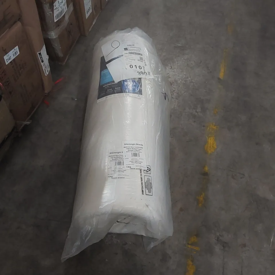 QUALITY BAGGED AND ROLLED SILENTNIGHT 135CM DOUBLE FOAM MATTRESS