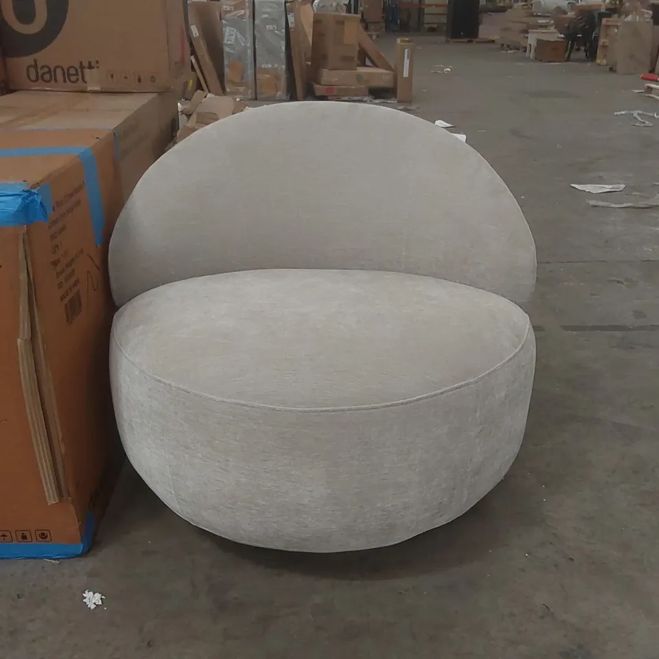 DANETTI DAPHNE LIGHT GREY WEAVE SWIVEL ACCENT CHAIR