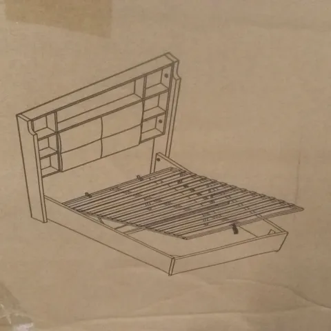 BOXED UPHOLSTERED BED WITH STORAGE - WHITE // SIZE: UNSPECIFIED (2 BOXES)