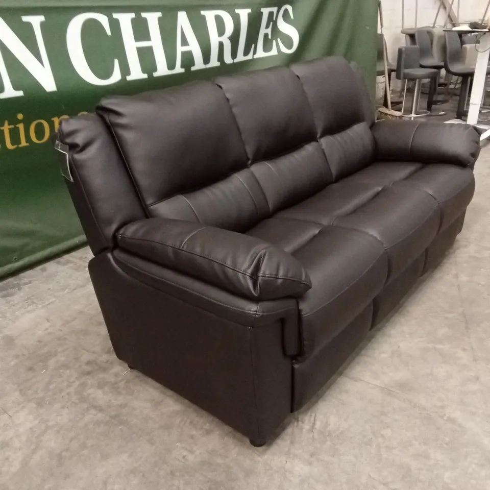 ALBION LUXURY FAUX LEATHER HIGH BACK 3 SEATER SOFA RRP £599