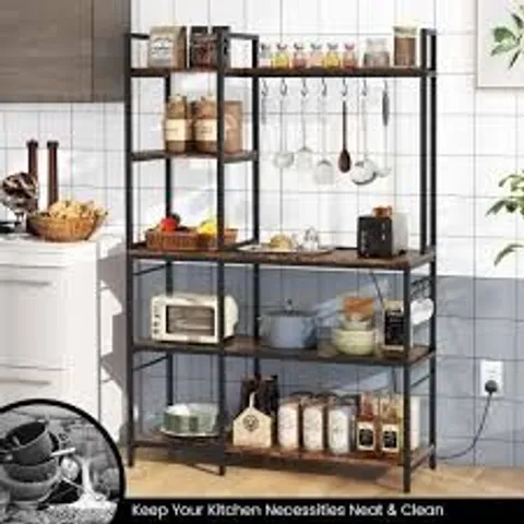 BOXED COSTWAY KITCHEN BAKERS RACK - BROWN