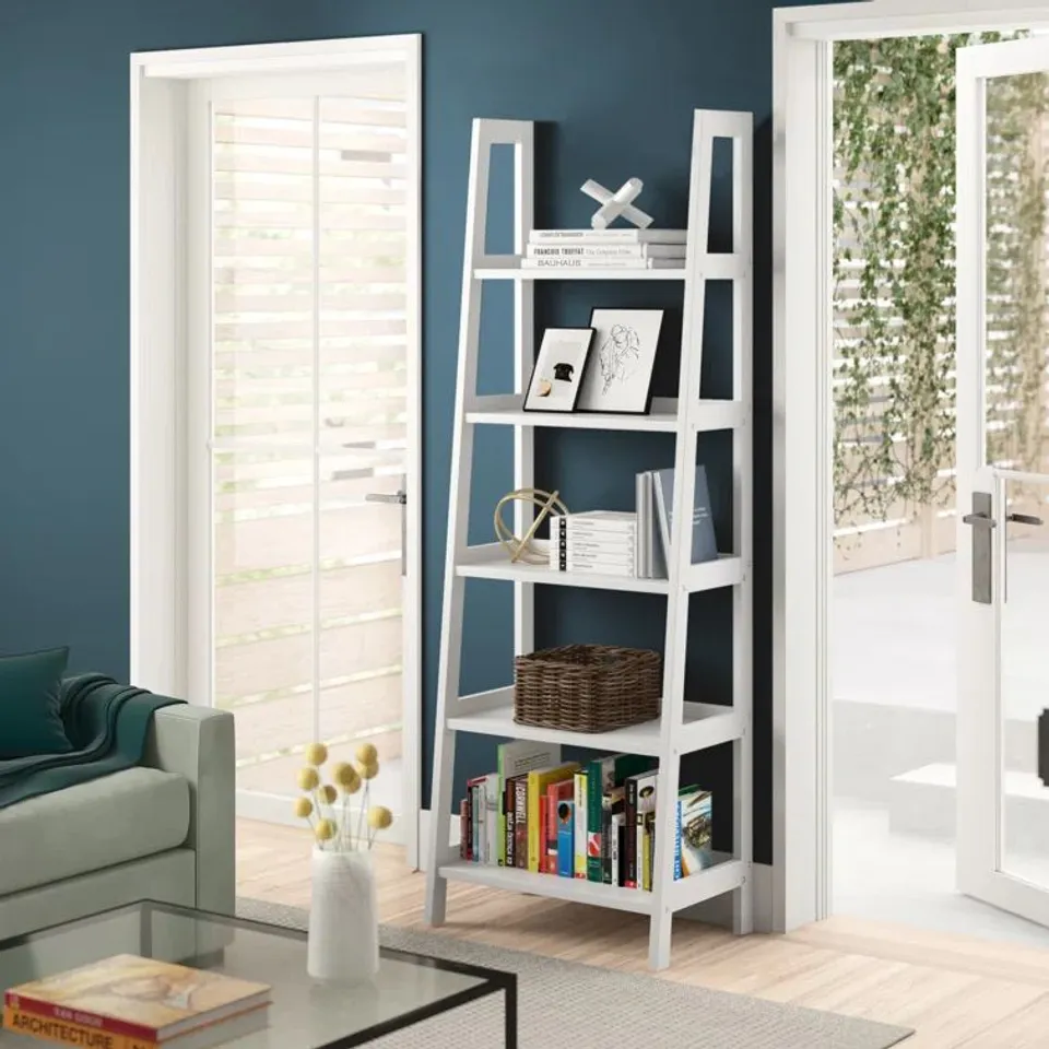 BOXED CAMMY LADDER BOOKCASE WHITE