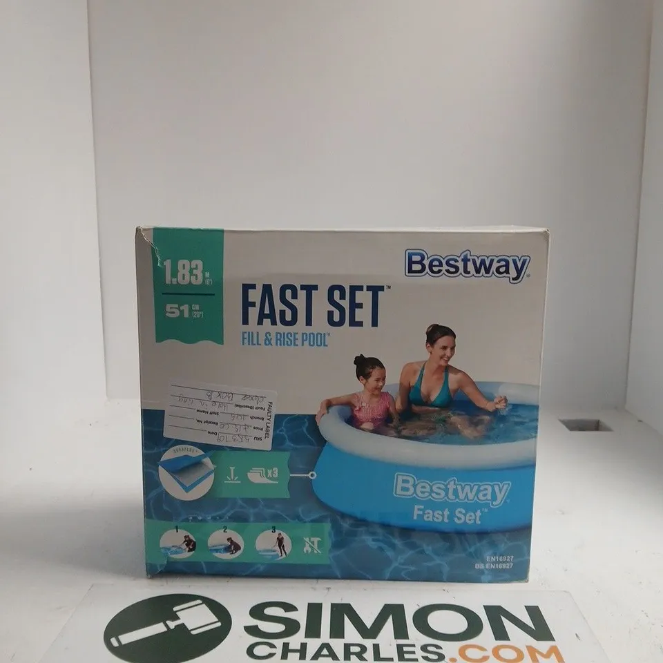 BESTWAY FAST SET POOL - 1.83M DIAMETER, 51IN HEIGHT (BOXED)