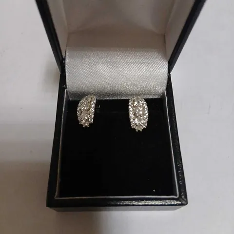DIAMONIQUE 1.3CT TW HOOP EARRINGS STERLING SILVER 