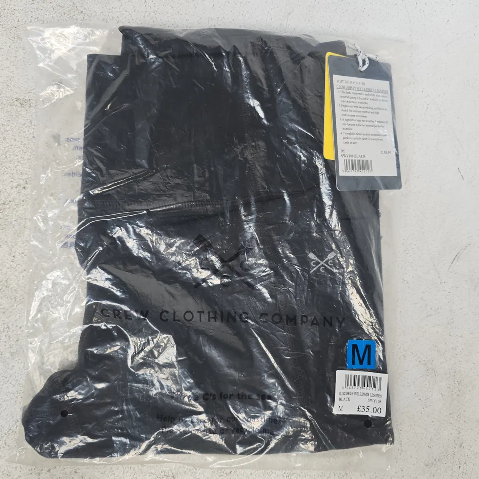 BAGGED CREW CLOTHING COMPANY GLOSS JERSEY FULL LENGTH LEGGINGS IN BLACK SIZE MEDIUM