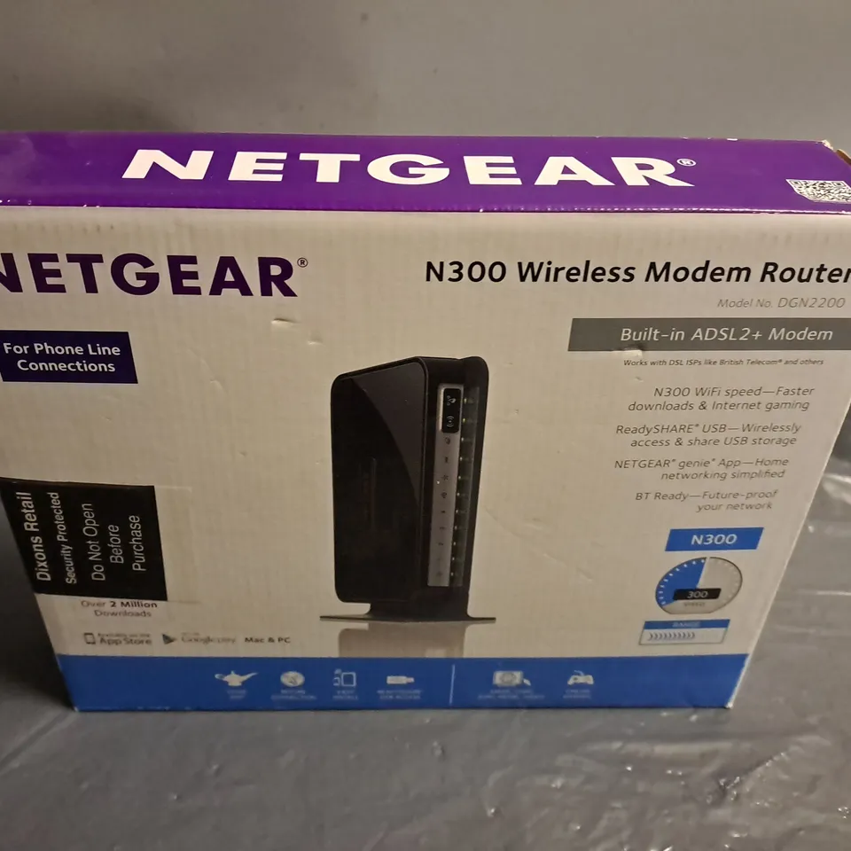 BOXED NETGEAR N300 WIRELESS MODERN ROUTER