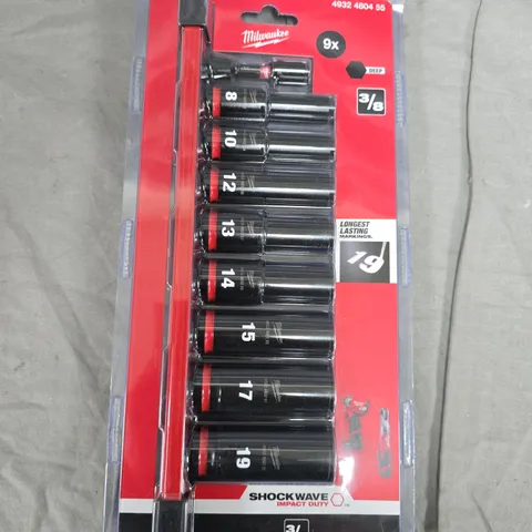 Milwaukee Shock Wave 3/8 in Drive Socket Set (9-Piece)