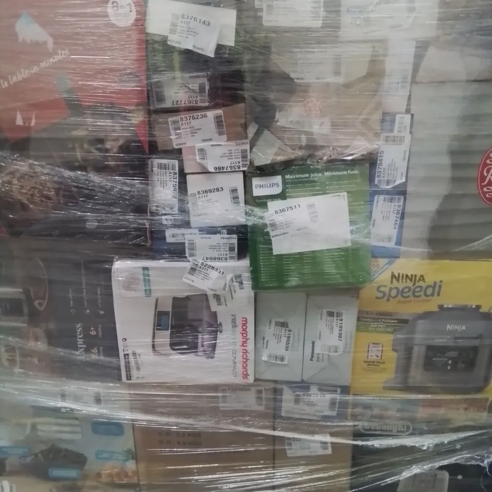 PALLET OF APPROXIMATELY 80 UNPROCESSED RAW RETURN HOUSEHOLD AND ELECTRICAL GOODS TO INCLUDE;