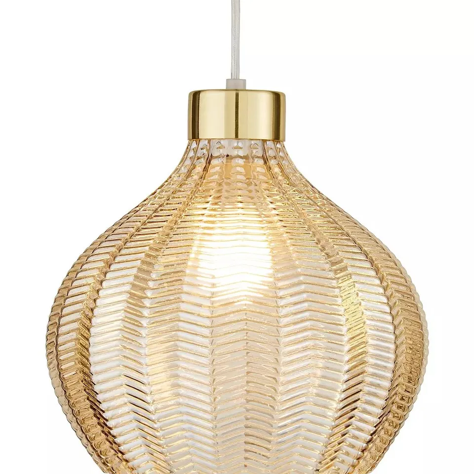 HERRINGBONE LARGE EASY FIT GLASS PENDANT