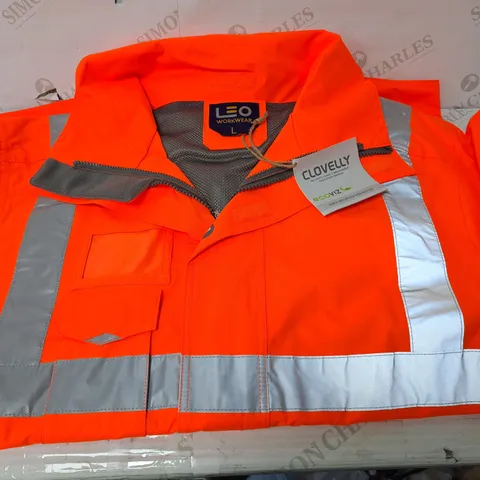 LEO WORKWEAR HIGH VIZ JACKET IN ORANGE - LARGE