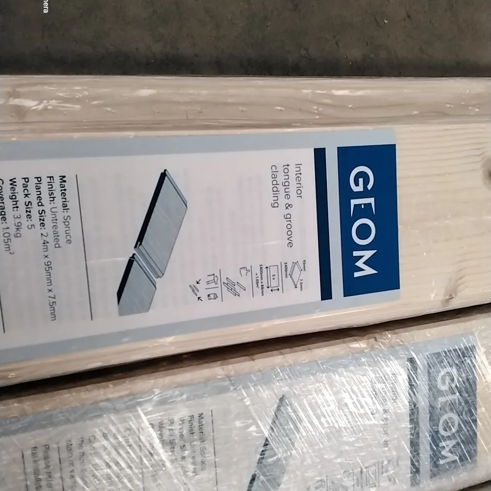 LOT OF 4 PACKERS OF GEOM INTERIOR TONGUE AND GROOVE CLADDING