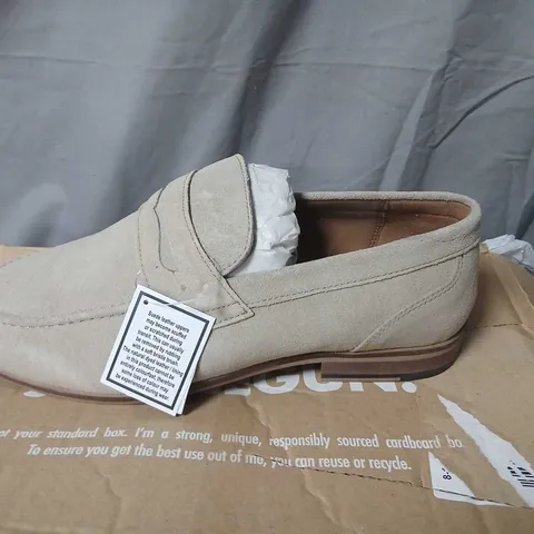 STONE SUEDE PENNY LOAFERS UK 7