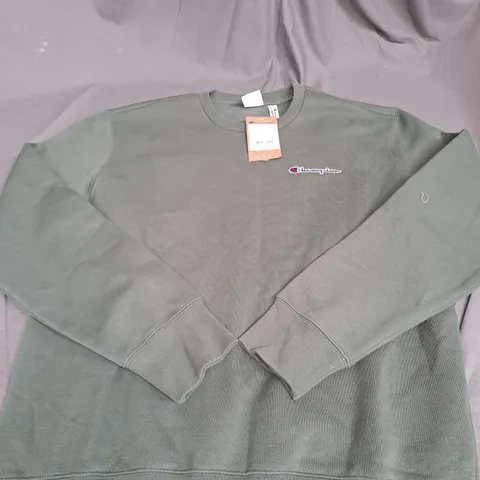 CHAMPION LOGO SWEATSHIRT IN GREEN SIZE XL