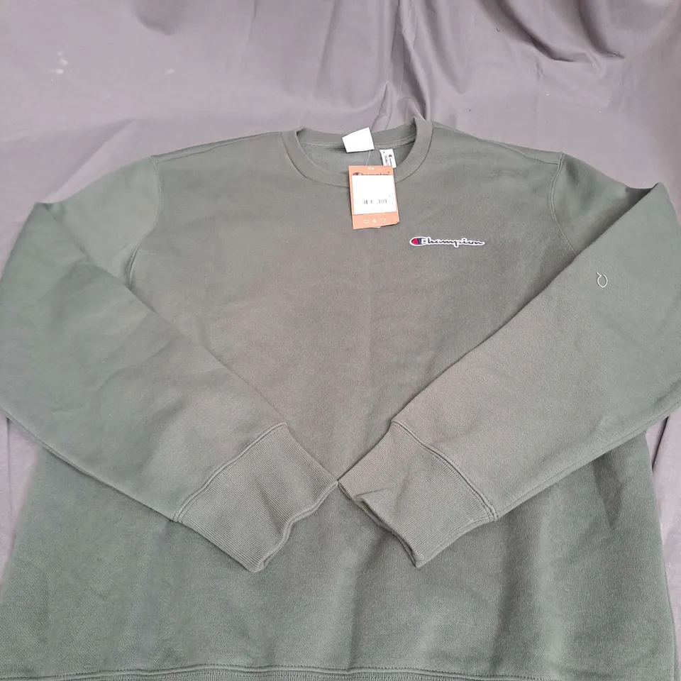 CHAMPION LOGO SWEATSHIRT IN GREEN SIZE XL