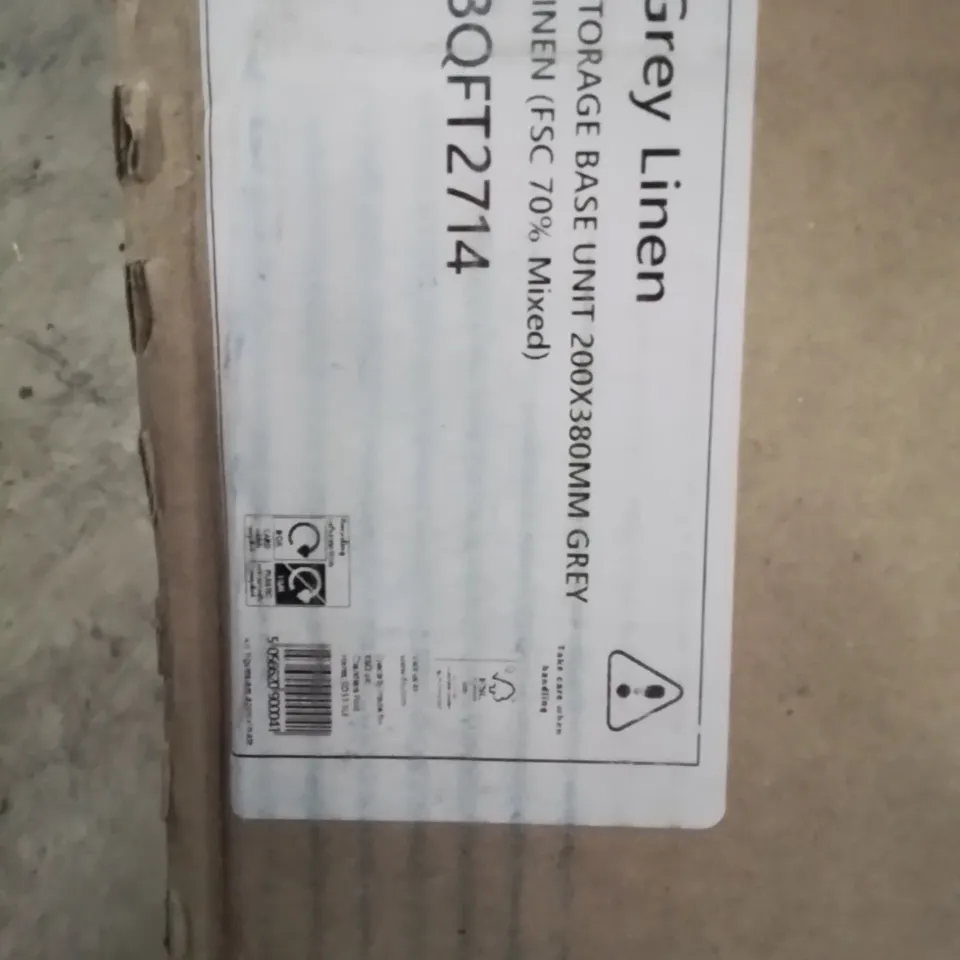 BOXED STORAGE BASE UNIT 200 × 380mm GREY LINEN