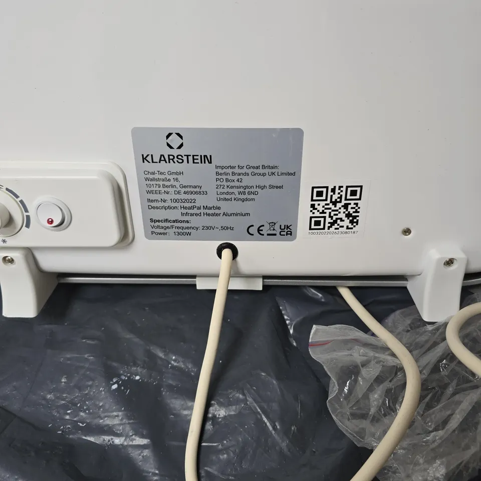 KLARSTEIN HEATPAL MARBLE INFRARED HEATER BOXED