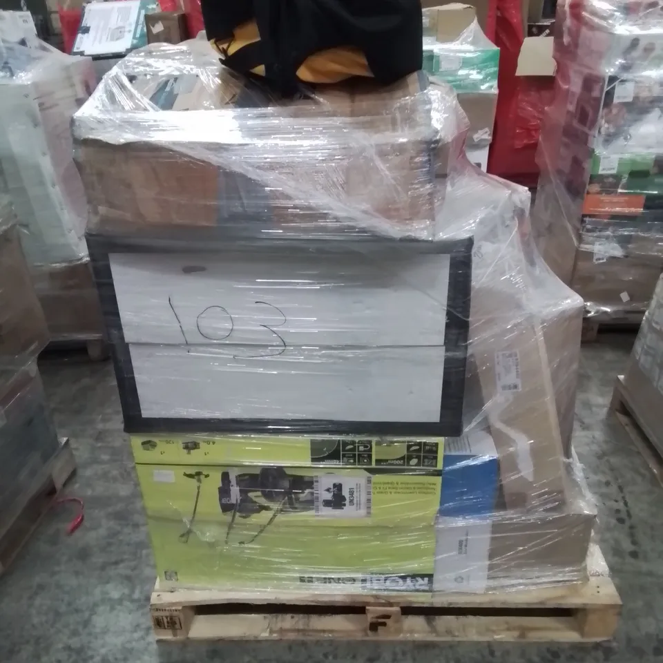 PALLET OF APPROXIMATELY 22 UNPROCESSED RAW RETURN HOUSEHOLD AND ELECTRICAL GOODS TO INCLUDE;