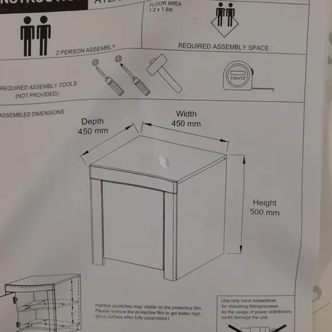 BOXED ATLANTIC GLOSS LAMP TABLE 