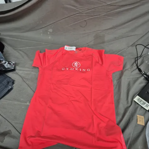 GYM KING GK PRO JERSEY TEE – CORAL RED SHORT SLEEVE T-SHIRT