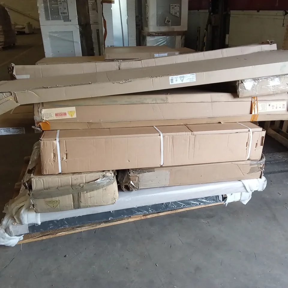 PALLET OF INCOMPLETE DESIGNER FURNITURE PARTS AND PIECES 