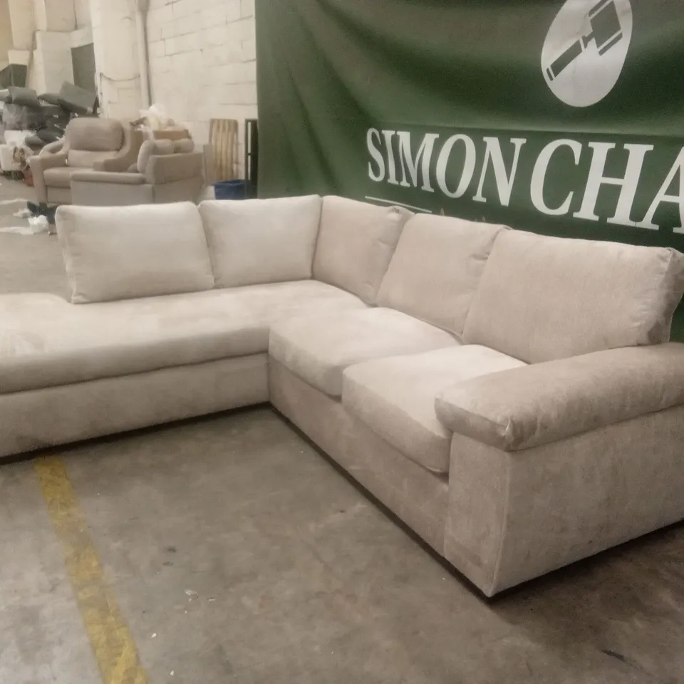 SALERNO STANDARD BACK FABRIC LEFT HAND CORNER CHAISE SOFA IN NATURAL RRP £999