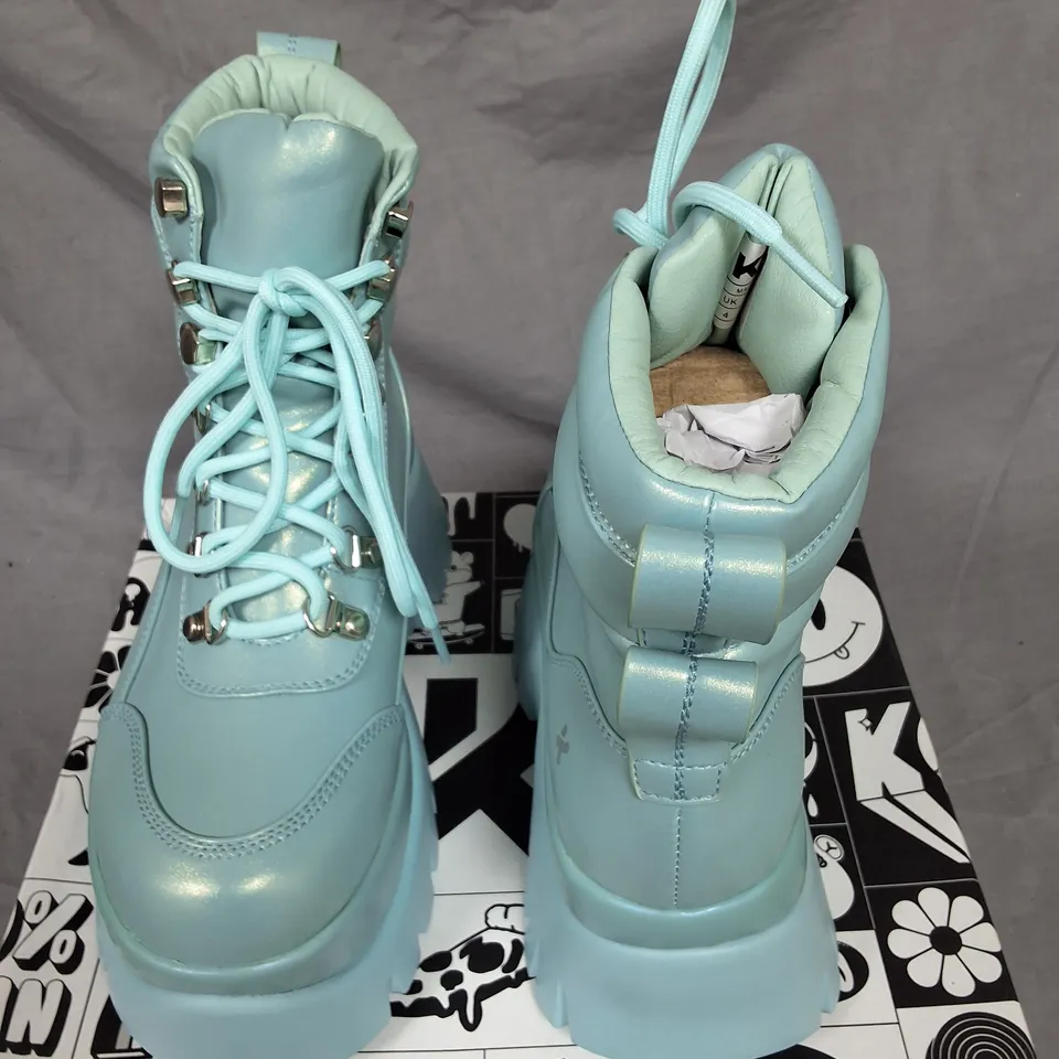 BOXED KOI GOOEY BLUE PLATFORM BOOTS - UK 5