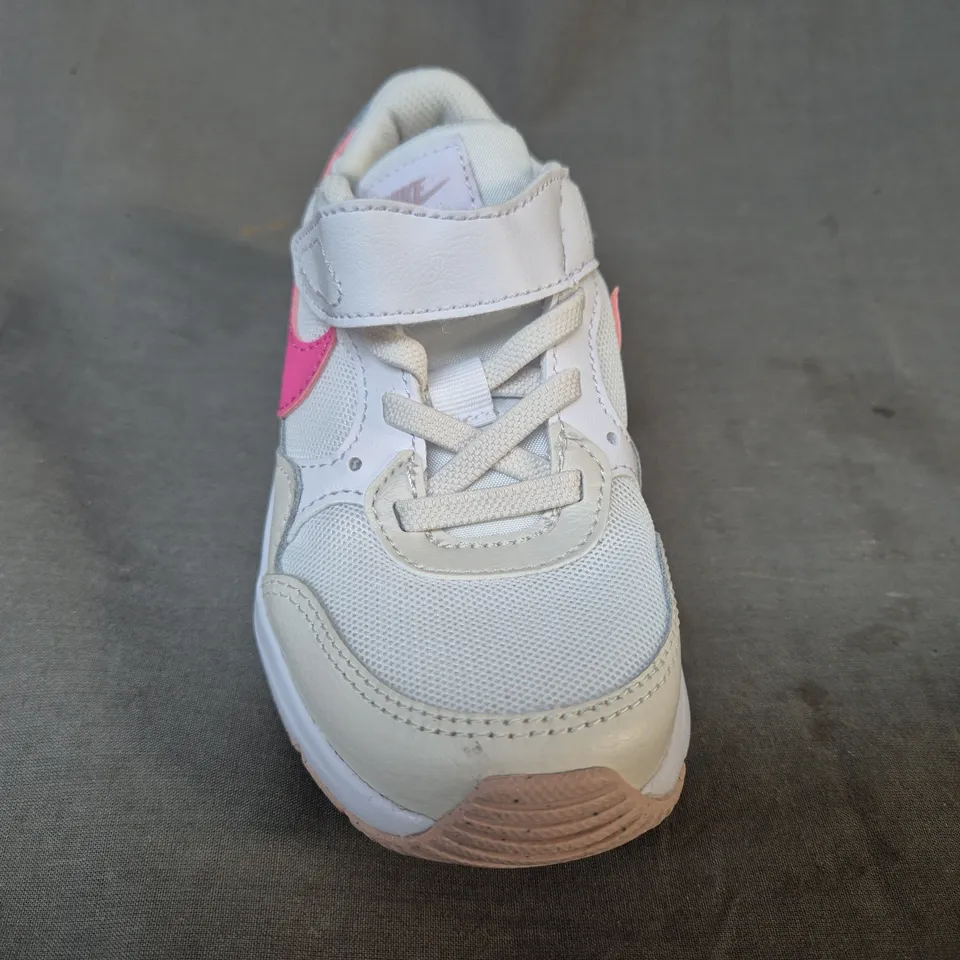 BOXED PAIR OF NIKE AIR MAX KID'S SHOES IN CREAM/PINK UK SIZE 11.5